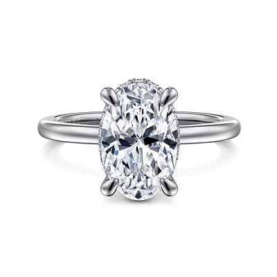 Gabriel & Co 11X7.2 Engagement Ring 14K White Gold Classic ER16061O10W44JJ