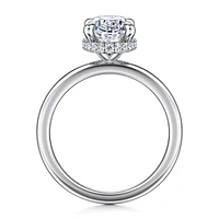 Gabriel & Co 11X7.2 Engagement Ring 14K White Gold Classic ER16061O10W44JJ