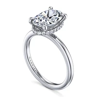 Gabriel & Co 11X7.2 Engagement Ring 14K White Gold Classic ER16061O10W44JJ