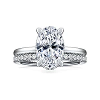 Gabriel & Co 11X7.2 Engagement Ring 14K White Gold Classic ER16061O10W44JJ