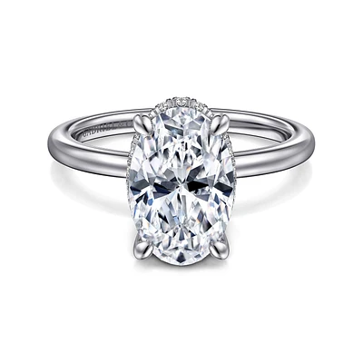 Gabriel & Co 11.5X7.5 Engagement Ring 14K White Gold Classic ER16061O12W44JJ