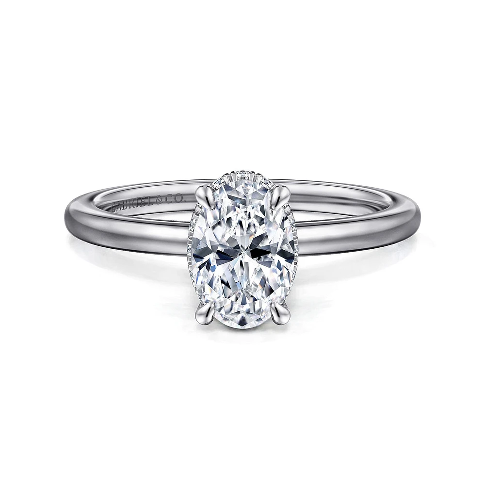Gabriel & Co 8X5.5 Engagement Ring 14K White Gold Classic ER16061O4W44JJ
