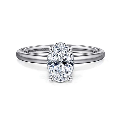 Gabriel & Co 8X5.5 Engagement Ring 14K White Gold Classic ER16061O4W44JJ