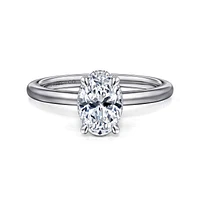 Gabriel & Co 8X5.5 Engagement Ring 14K White Gold Classic ER16061O4W44JJ