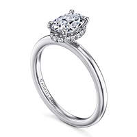 Gabriel & Co 8X5.5 Engagement Ring 14K White Gold Classic ER16061O4W44JJ
