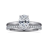 Gabriel & Co 8X5.5 Engagement Ring 14K White Gold Classic ER16061O4W44JJ