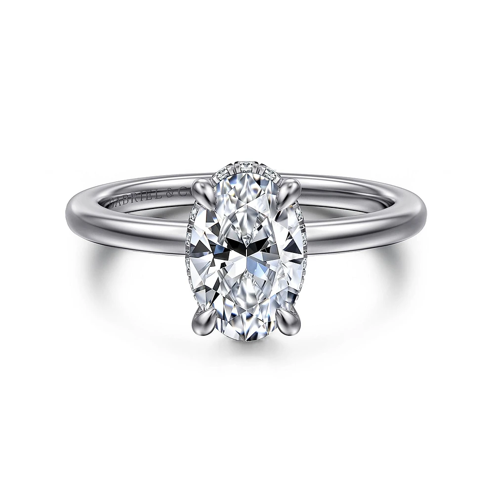 Gabriel & Co 9X6 Engagement Ring 14K White Gold Classic ER16061O6W44JJ