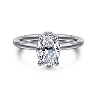 Gabriel & Co 9X6 Engagement Ring 14K White Gold Classic ER16061O6W44JJ