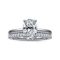 Gabriel & Co 9X6 Engagement Ring 14K White Gold Classic ER16061O6W44JJ