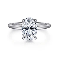 Gabriel & Co 10.5X7.0 Engagement Ring 14K White Gold Classic ER16061O8W44JJ