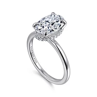 Gabriel & Co 10.5X7.0 Engagement Ring 14K White Gold Classic ER16061O8W44JJ