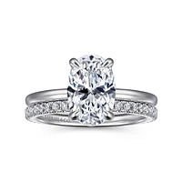 Gabriel & Co 10.5X7.0 Engagement Ring 14K White Gold Classic ER16061O8W44JJ