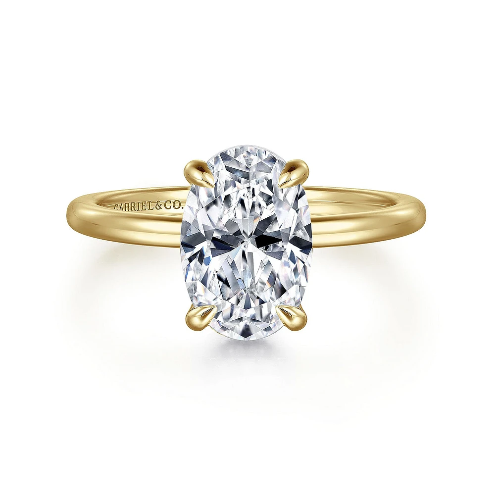 Gabriel & Co 10.5x7 Engagement Ring 14K Yellow Gold Classic ER16061O8Y44JJ