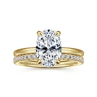 Gabriel & Co 10.5x7 Engagement Ring 14K Yellow Gold Classic ER16061O8Y44JJ