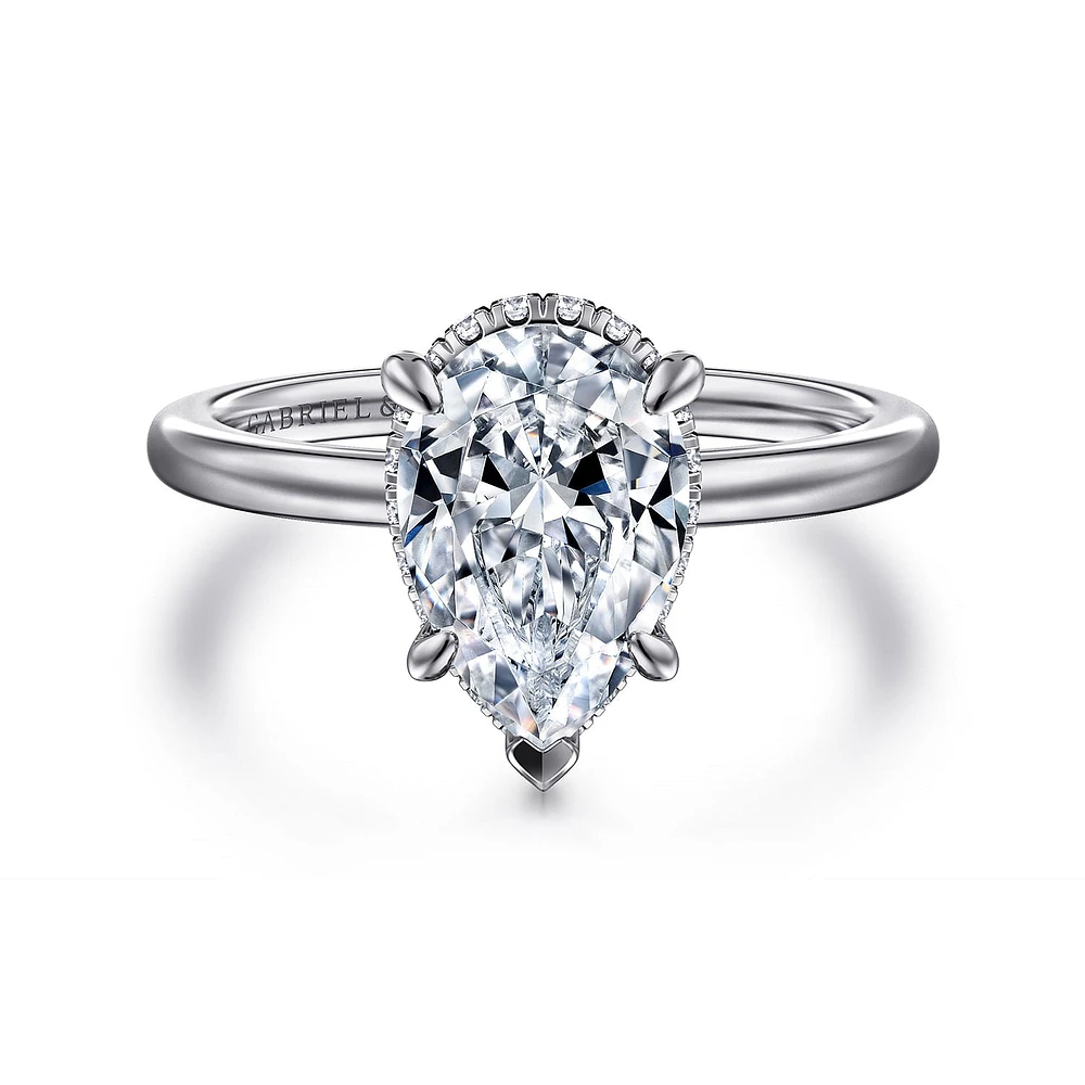 Gabriel & Co 10.5x7 Engagement Ring 14K White Gold Classic ER16061P8W44JJ