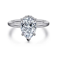 Gabriel & Co 10.5x7 Engagement Ring 14K White Gold Classic ER16061P8W44JJ