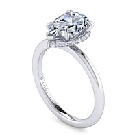 Gabriel & Co 10.5x7 Engagement Ring 14K White Gold Classic ER16061P8W44JJ