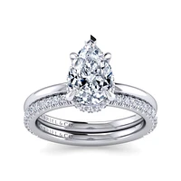 Gabriel & Co 10.5x7 Engagement Ring 14K White Gold Classic ER16061P8W44JJ