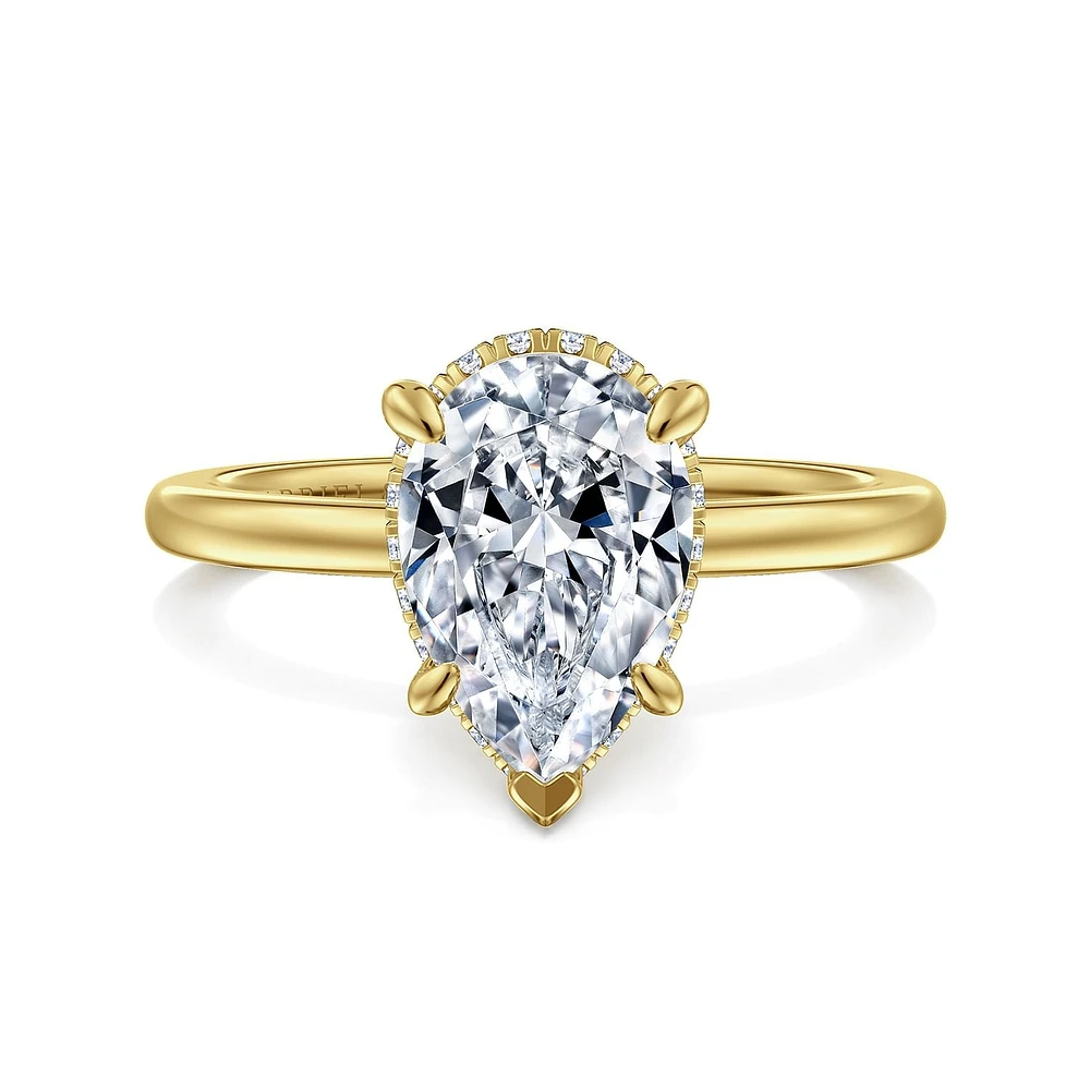 Gabriel & Co 10.5x7 Engagement Ring 14K Yellow Gold Classic ER16061P8Y44JJ