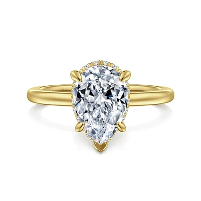 Gabriel & Co 10.5x7 Engagement Ring 14K Yellow Gold Classic ER16061P8Y44JJ