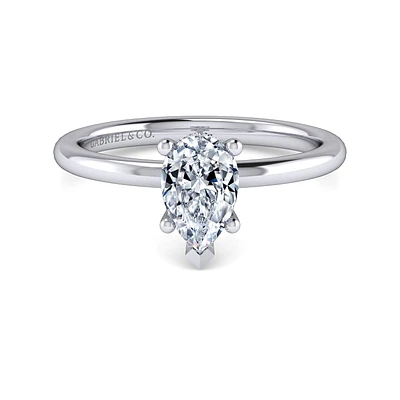 Gabriel & Co 8.5X5.5 Engagement Ring 14K White Gold Classic ER16117P4W44JJ