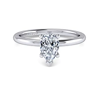 Gabriel & Co 8.5X5.5 Engagement Ring 14K White Gold Classic ER16117P4W44JJ