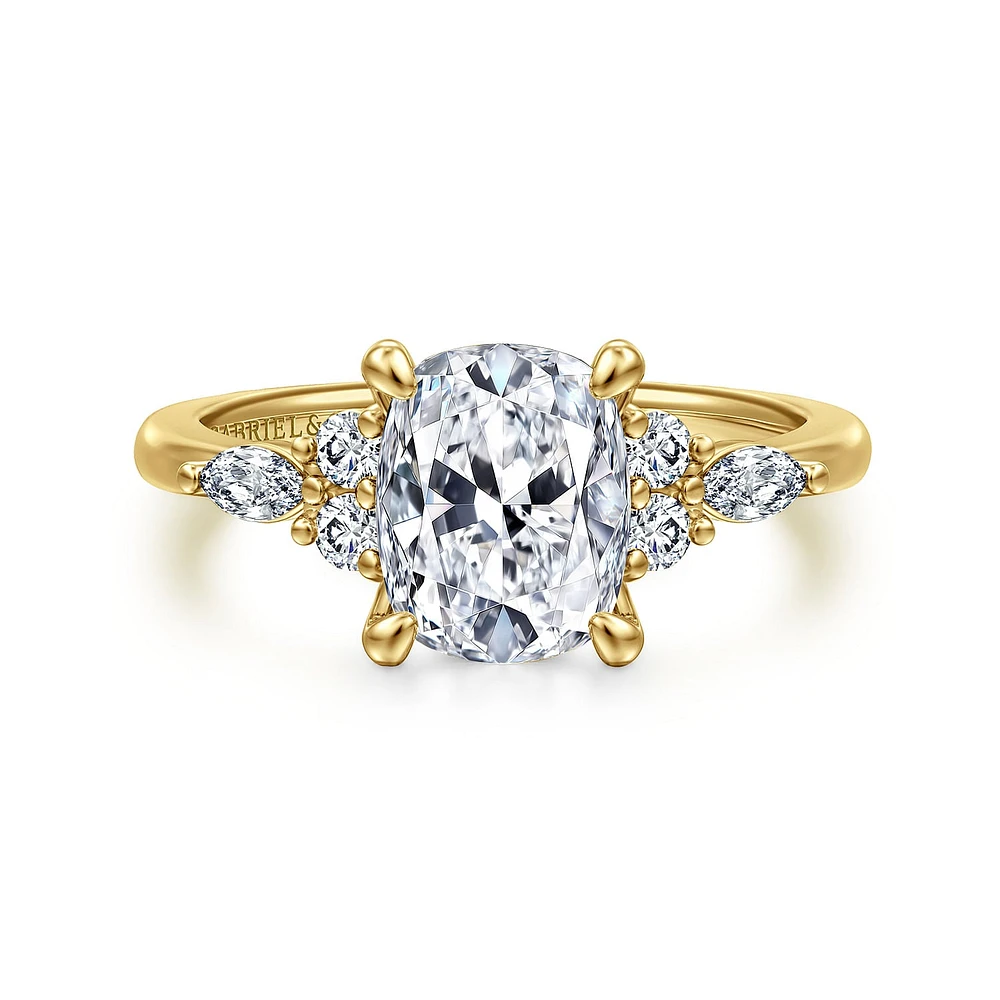 Gabriel & Co 8.2X6.5 Engagement Ring 14K Yellow Gold Contemporary ER16125G8Y44JJ