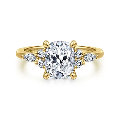 Gabriel & Co 8.2X6.5 Engagement Ring 14K Yellow Gold Contemporary ER16125G8Y44JJ
