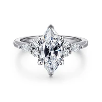 Gabriel & Co 12X6 Engagement Ring 14K White Gold Contemporary ER16125M6W44JJ