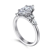 Gabriel & Co 12X6 Engagement Ring 14K White Gold Contemporary ER16125M6W44JJ