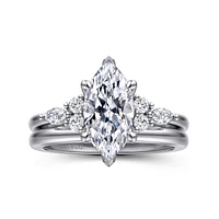 Gabriel & Co 12X6 Engagement Ring 14K White Gold Contemporary ER16125M6W44JJ