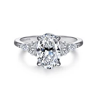 Gabriel & Co 8X5.5 Engagement Ring 14K White Gold Contemporary ER16125O4W44JJ
