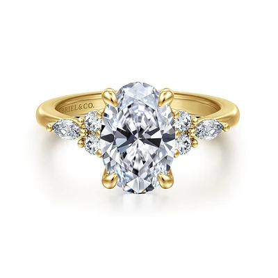 Gabriel & Co 10.5X7 Engagement Ring 14K Yellow Gold Contemporary ER16125O8Y44JJ