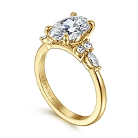 Gabriel & Co 10.5X7 Engagement Ring 14K Yellow Gold Contemporary ER16125O8Y44JJ