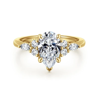 Gabriel & Co 10X6 Engagement Ring 14K Yellow Gold Contemporary ER16125P6Y44JJ