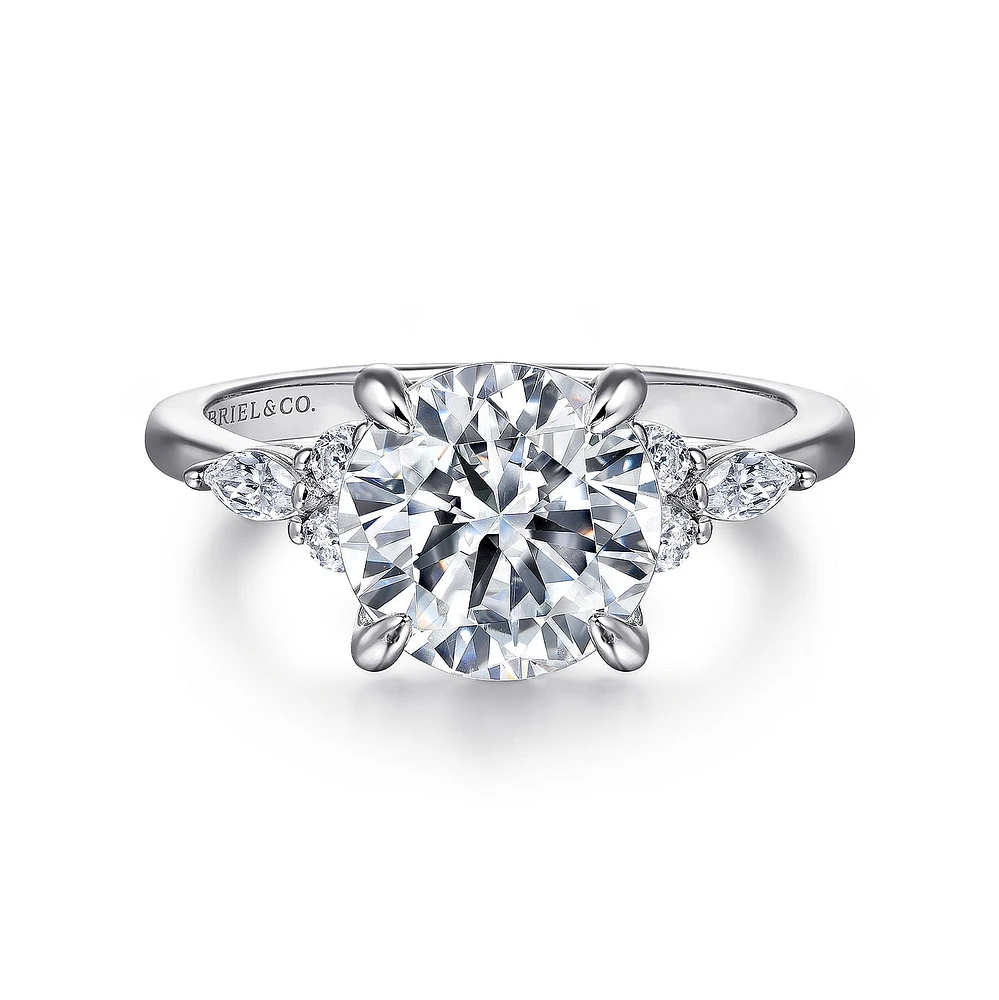 Gabriel & Co 9 Engagement Ring 14K White Gold Contemporary ER16125R12W44JJ