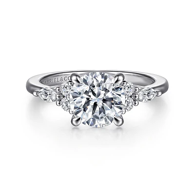 Gabriel & Co 7.4 Engagement Ring 14K White Gold Contemporary ER16125R6W44JJ