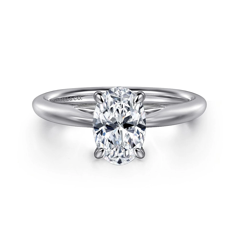 Gabriel & Co 9.0x6.0 Engagement Ring 14K White Gold Classic ER16132O6W4JJJ