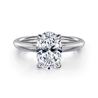 Gabriel & Co 10.5x7.0 Engagement Ring 14K White Gold Classic ER16132O8W4JJJ