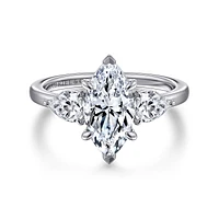 Gabriel & Co 12X6 Engagement Ring 14K White Gold Contemporary ER16135M6W44JJ