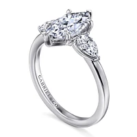 Gabriel & Co 12X6 Engagement Ring 14K White Gold Contemporary ER16135M6W44JJ