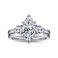 Gabriel & Co 12X6 Engagement Ring 14K White Gold Contemporary ER16135M6W44JJ