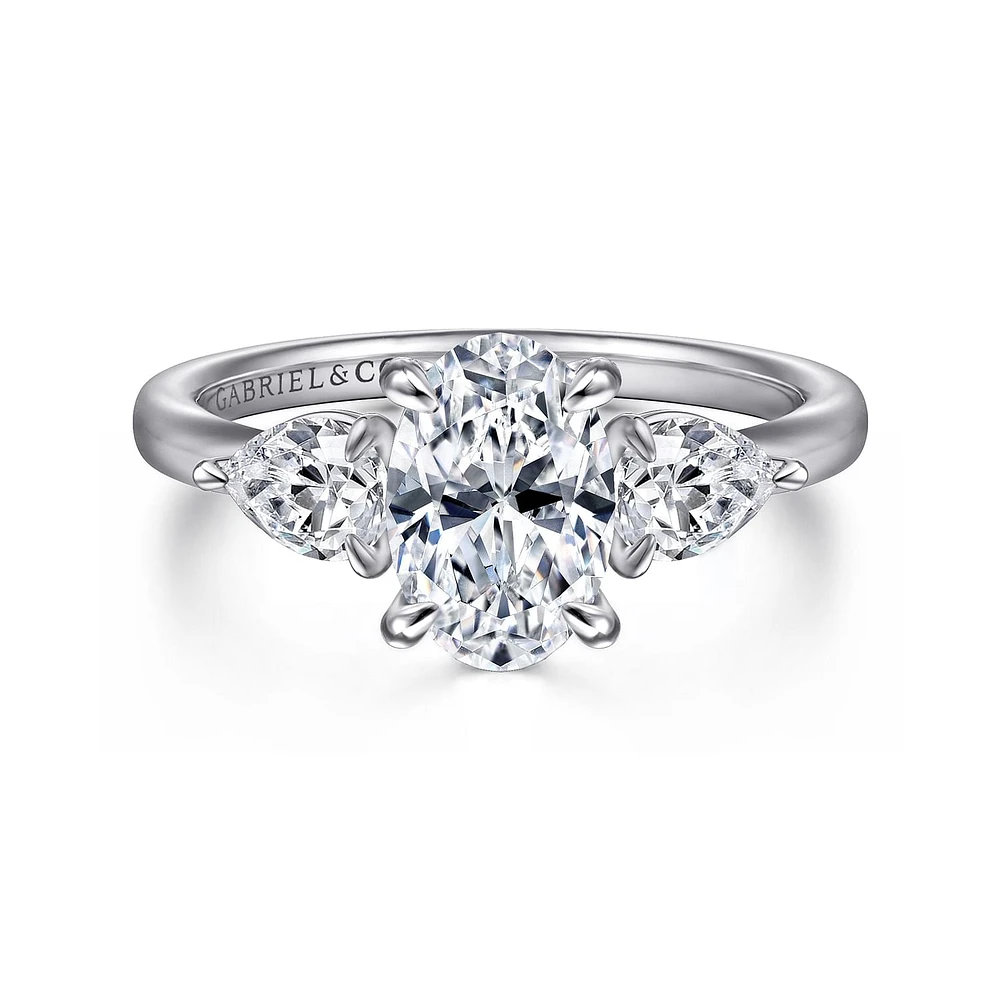 Gabriel & Co 9X6 Engagement Ring 14K White Gold Contemporary ER16135O6W44JJ