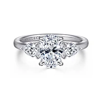 Gabriel & Co 9X6 Engagement Ring 14K White Gold Contemporary ER16135O6W44JJ