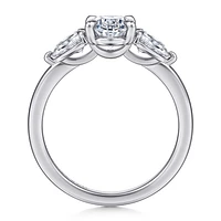 Gabriel & Co 9X6 Engagement Ring 14K White Gold Contemporary ER16135O6W44JJ
