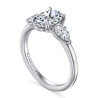 Gabriel & Co 9X6 Engagement Ring 14K White Gold Contemporary ER16135O6W44JJ