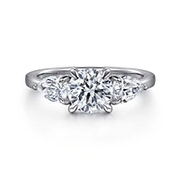 Gabriel & Co 6.5 Engagement Ring 14K White Gold Contemporary ER16135R4W44JJ