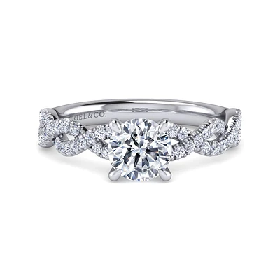 Gabriel & Co 6.5 Engagement Ring 14K White Gold Contemporary ER16142R4W44JJ