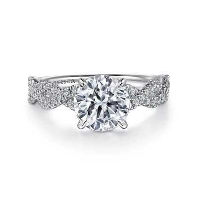 Gabriel & Co 7.4 Engagement Ring 14K White Gold Contemporary ER16142R6W44JJ
