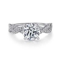 Gabriel & Co 7.4 Engagement Ring 14K White Gold Contemporary ER16142R6W44JJ